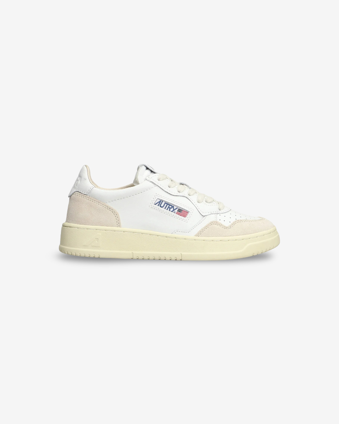 AUTRY - MEDALIST PELLE BIANCA E SUEDE BEIGE