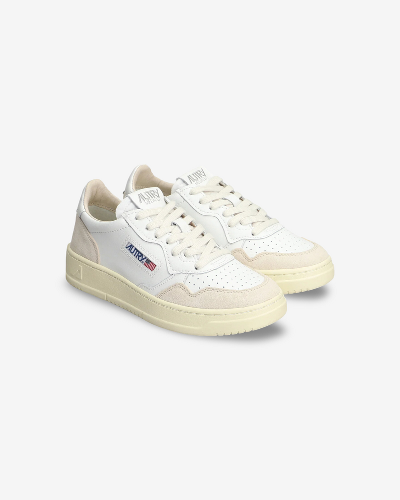 AUTRY - MEDALIST PELLE BIANCA E SUEDE BEIGE