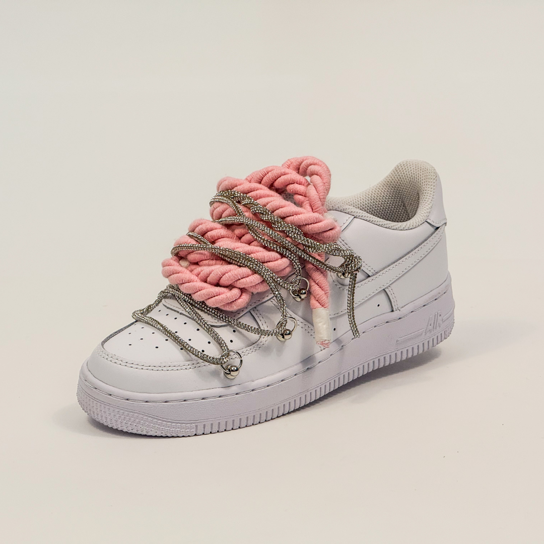 Air Force 1 White Rope Pink W/Overlaces