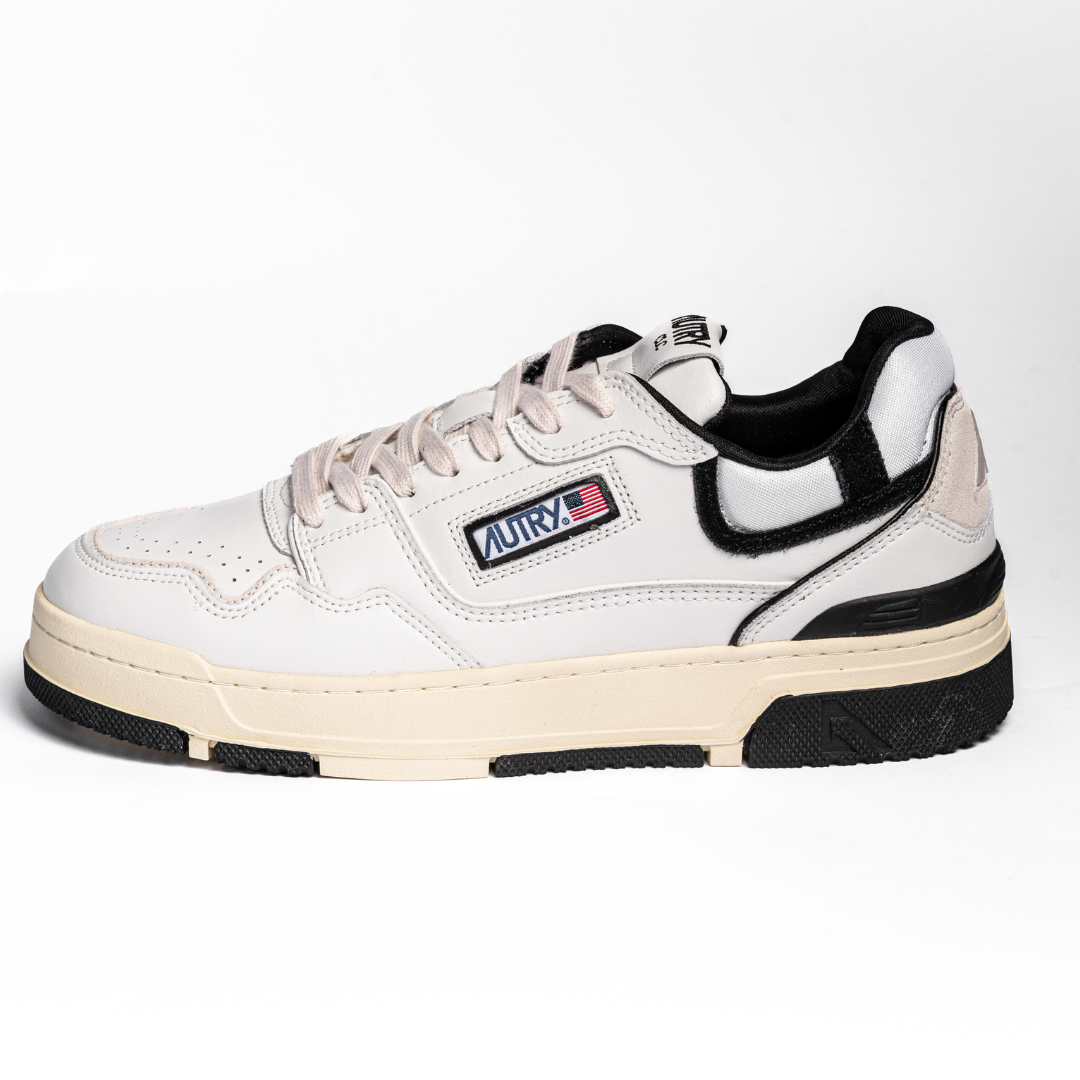 AUTRY CLC IN PELLE BIANCA - SUEDE NERA