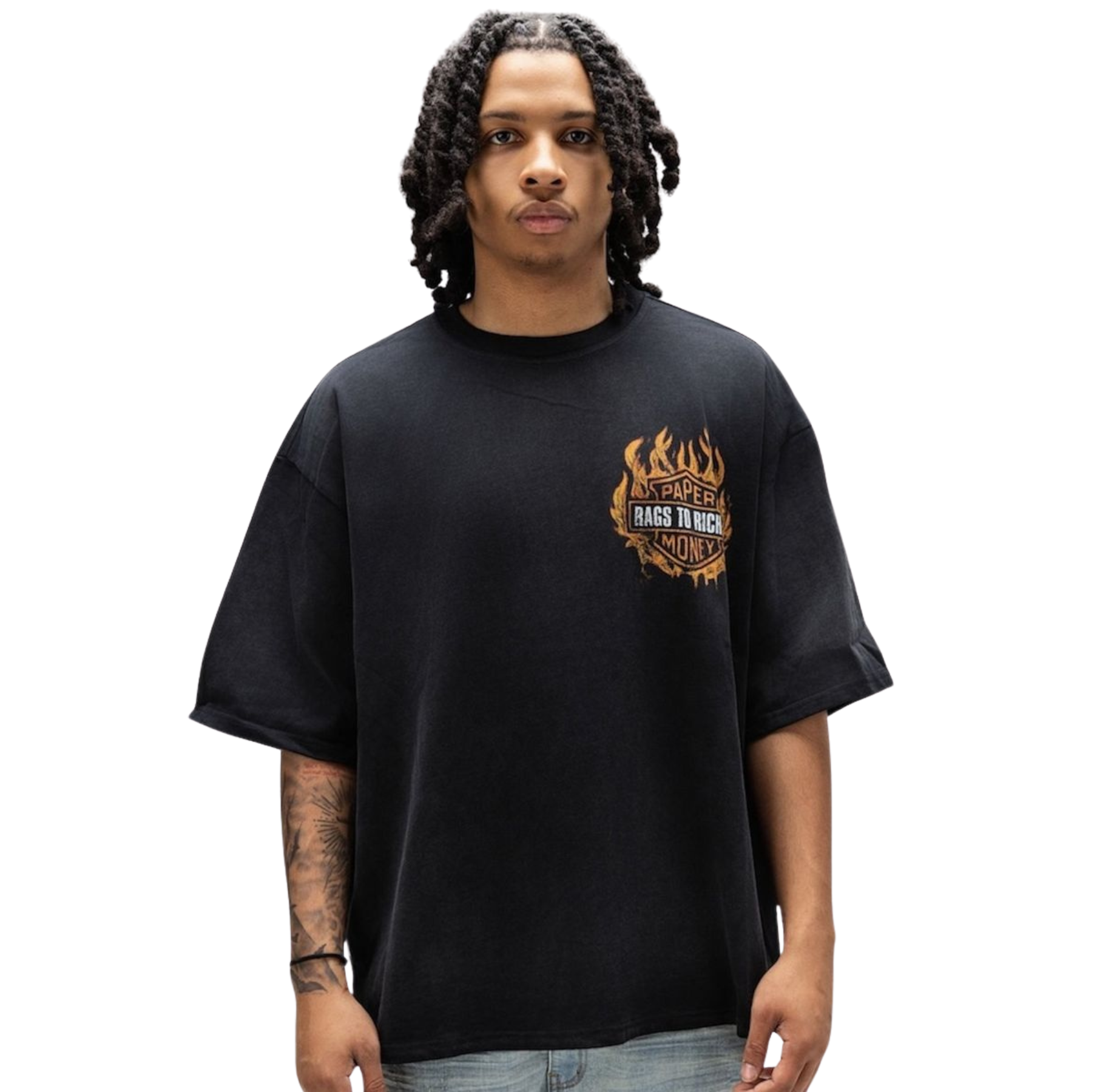 PAPER MONEY - BURNOUT TEE BLACK