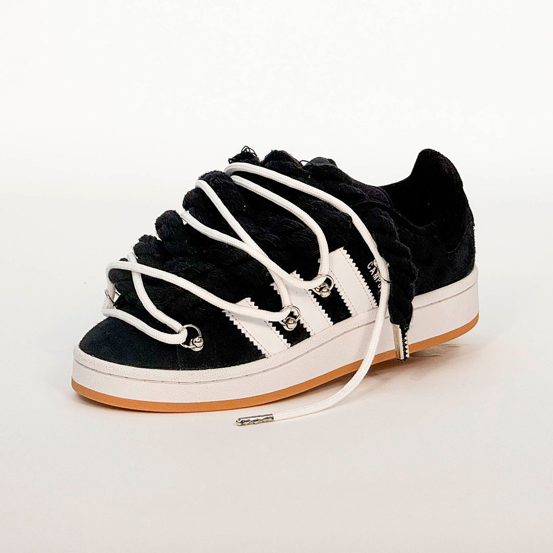 Adidas Campus 00s Core Black Corda Laces W/White Overlaces