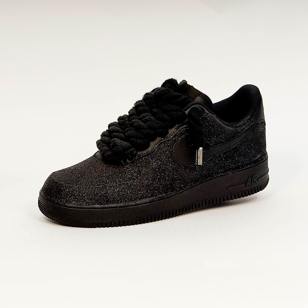 Air Force 1 Corda Laces Black Glitter