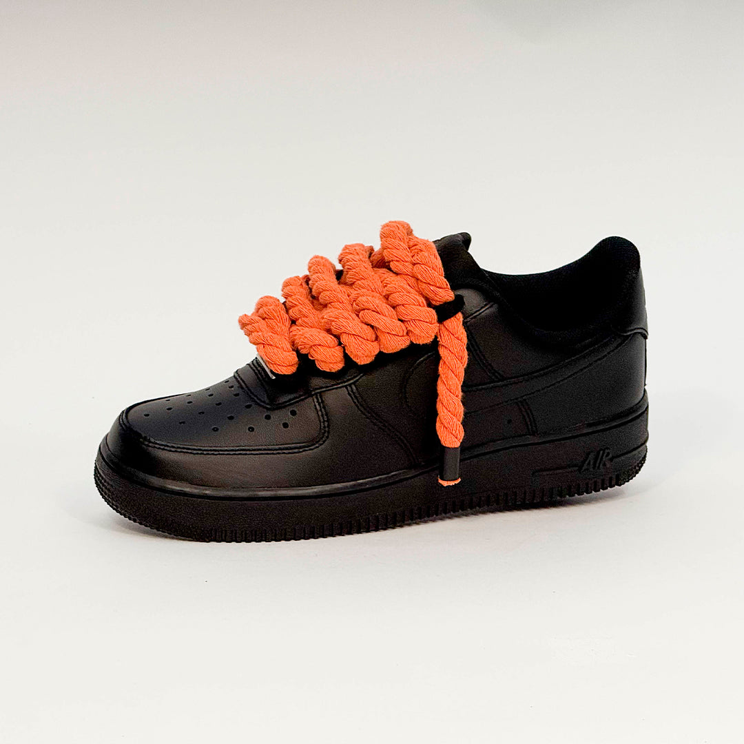 Air Force Black 07 Corda Laces ORANGE