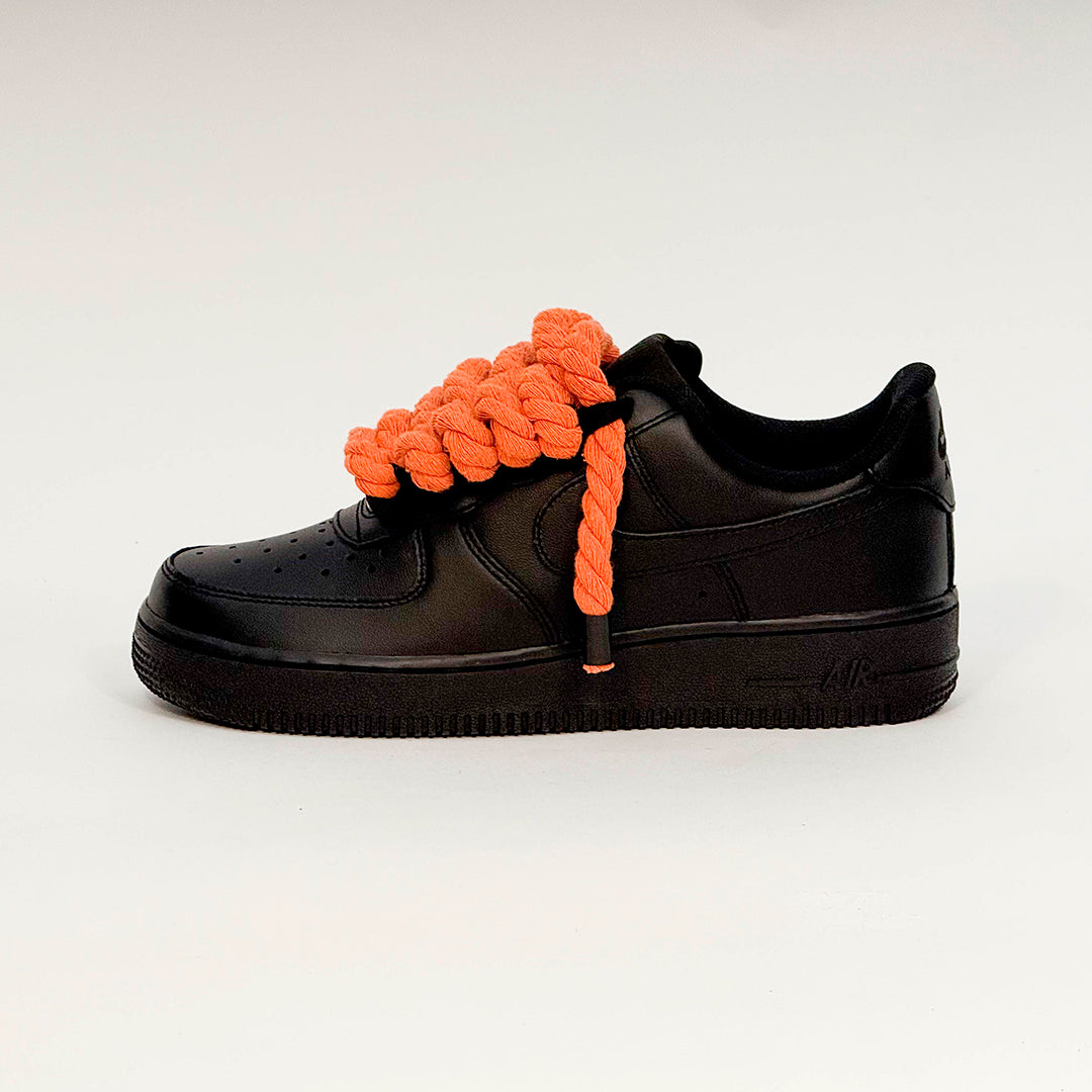 Air Force Black 07 Corda Laces ORANGE