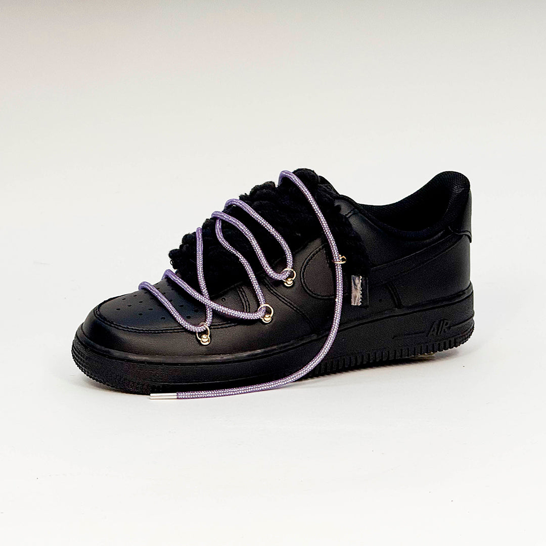 Air Force 1 Corda Laces Black W/Purple Overlaces