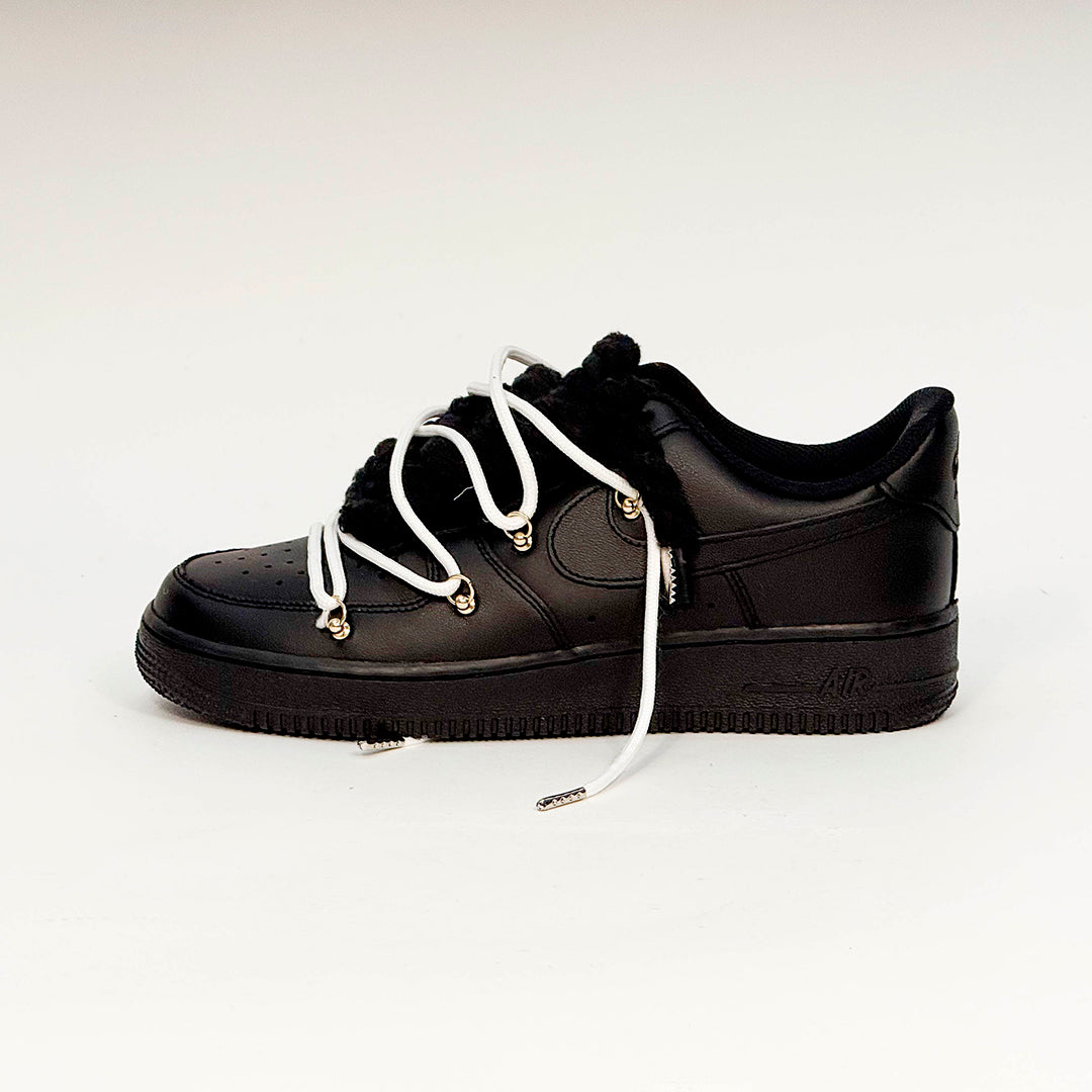 Air Force 1 Corda Laces Black W/White Overlaces