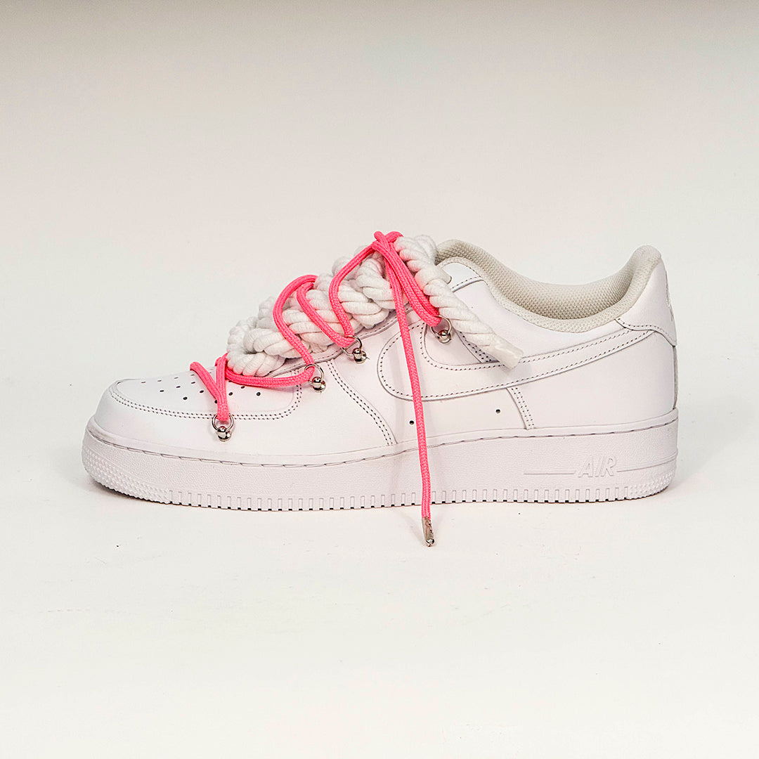 Air Force 1 Corda Laces White W/Pink Overlaces