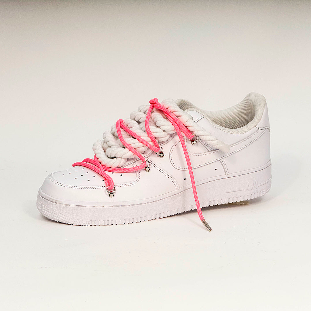 Air Force 1 Corda Laces White W/Pink Overlaces