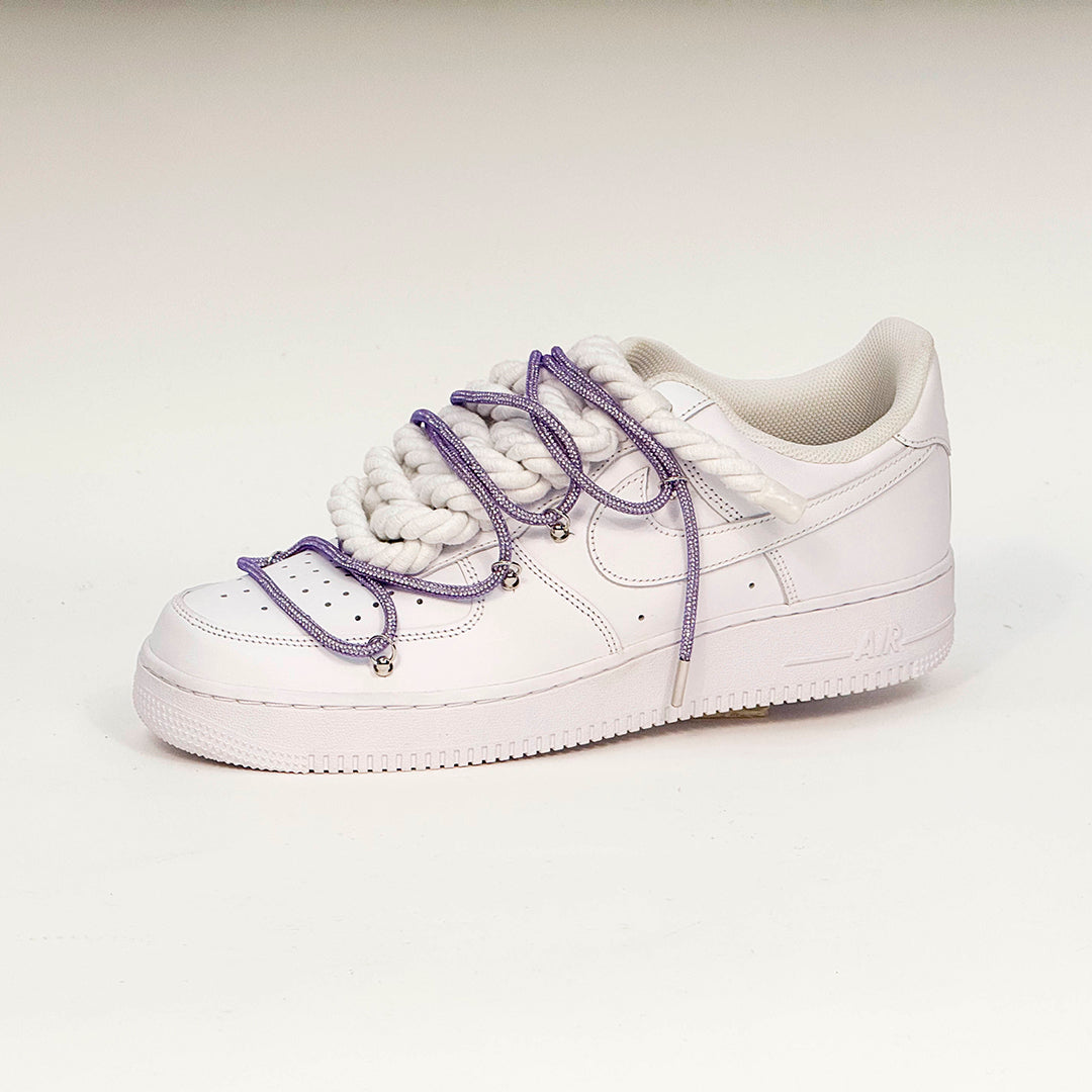 Air Force 1 Corda Laces White W/Purple Overlaces