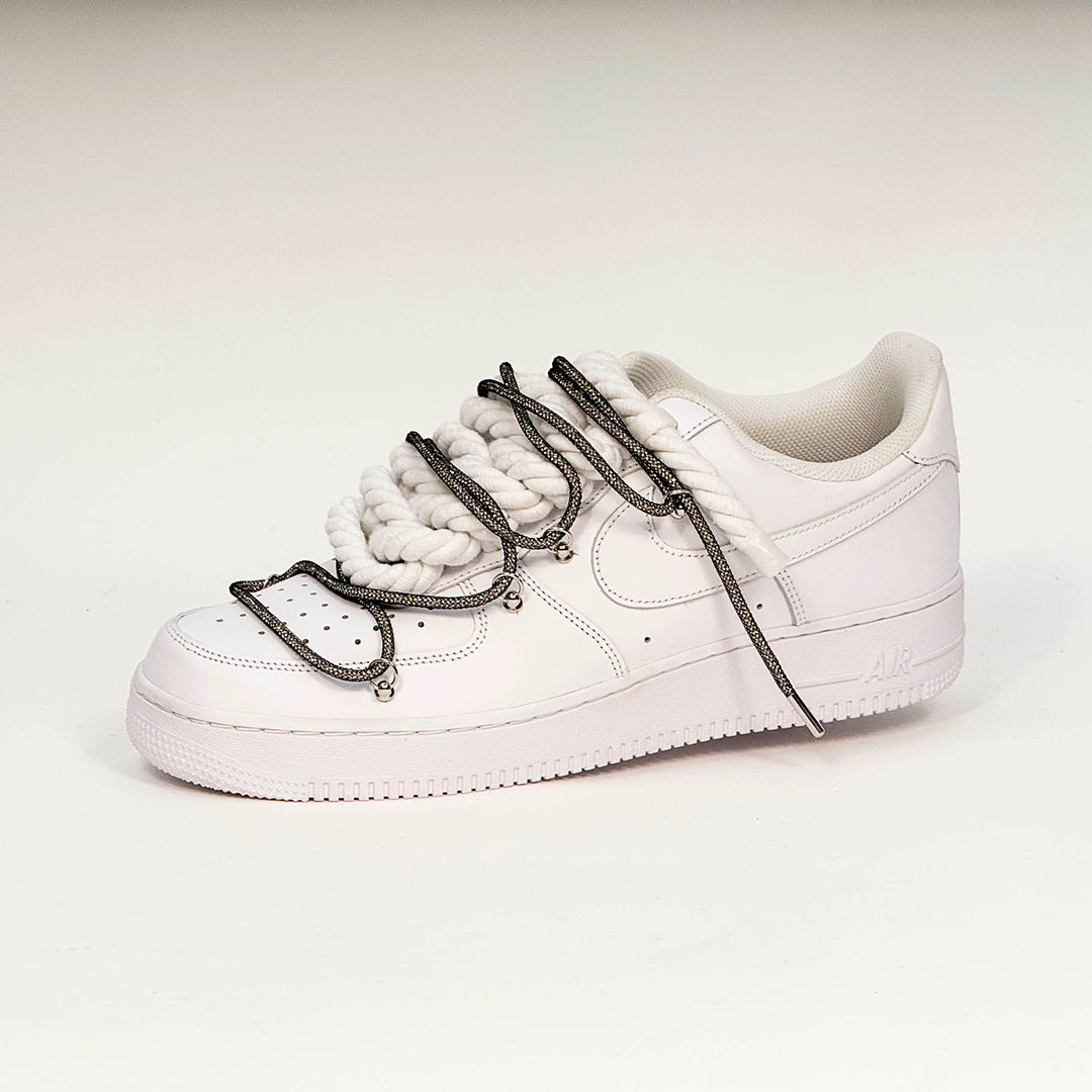 Air Force 1 Corda Laces White W/Smoke Glitter Overlaces