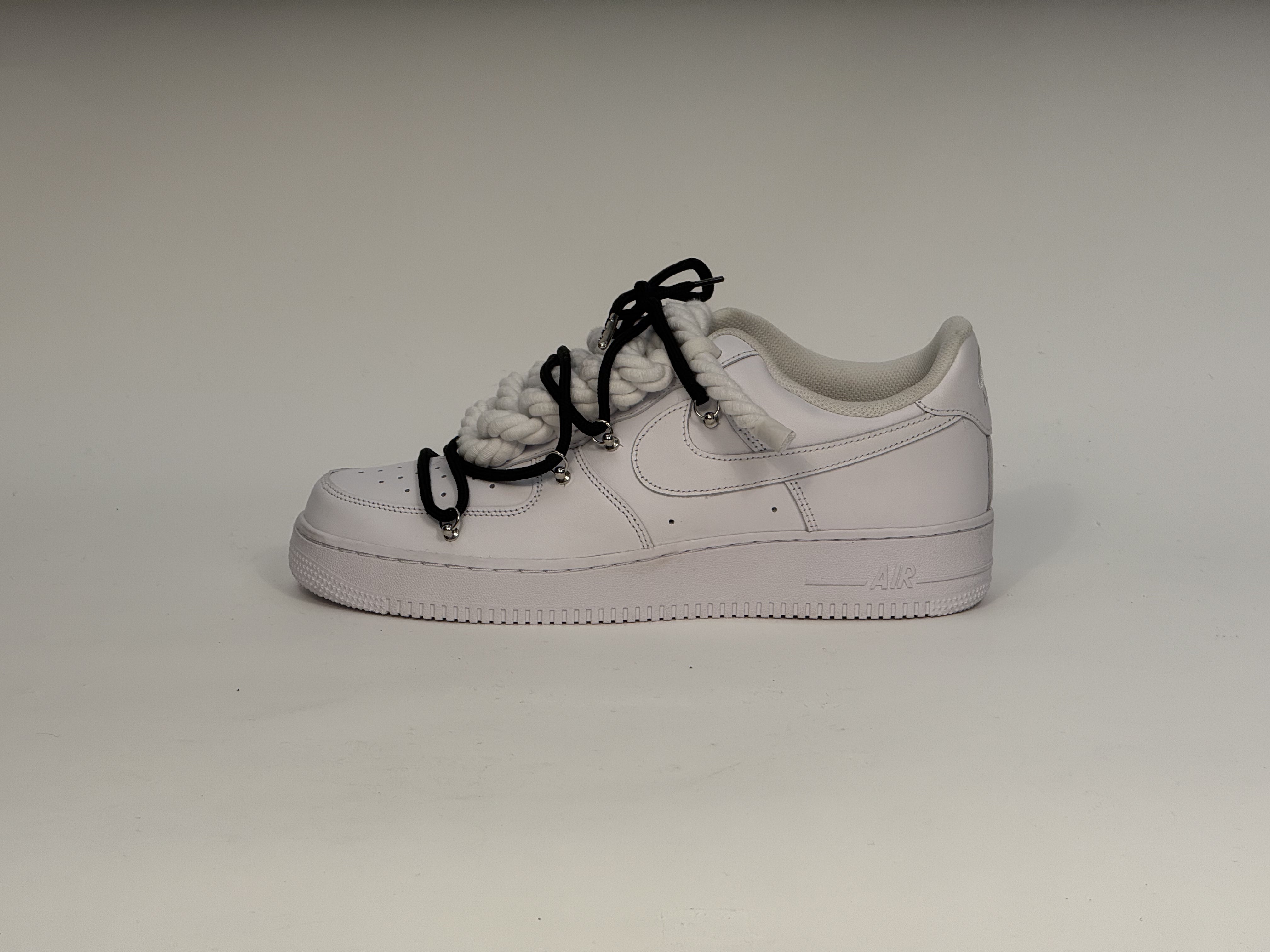 Air Force 1 Corda Laces White W/Black Overlaces