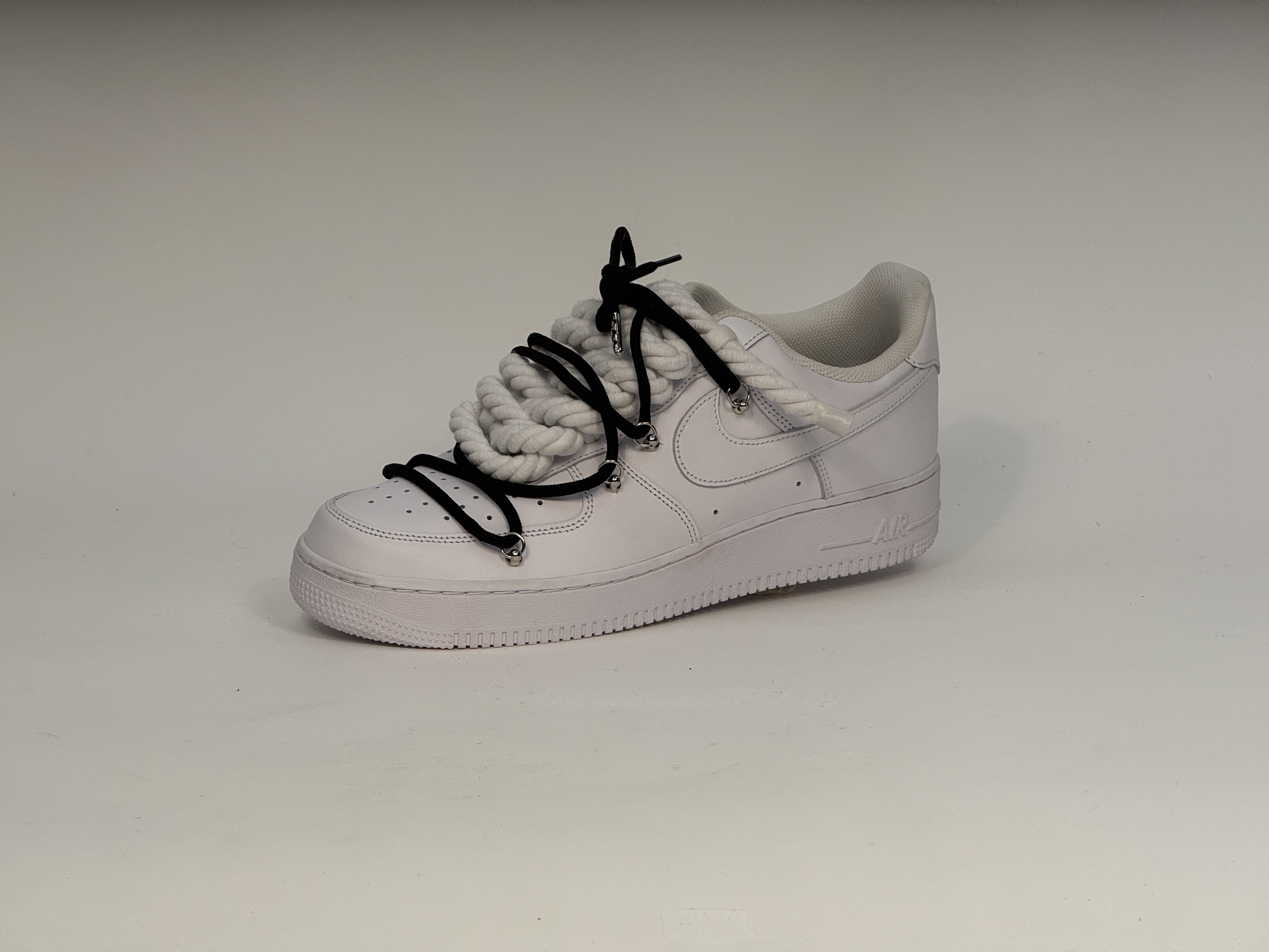 Air Force 1 Corda Laces White W/Black Overlaces