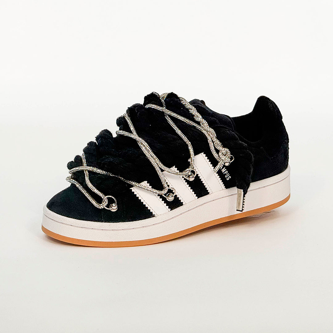 Adidas Campus 00s Core Black Corda Laces W/Silver Overlaces