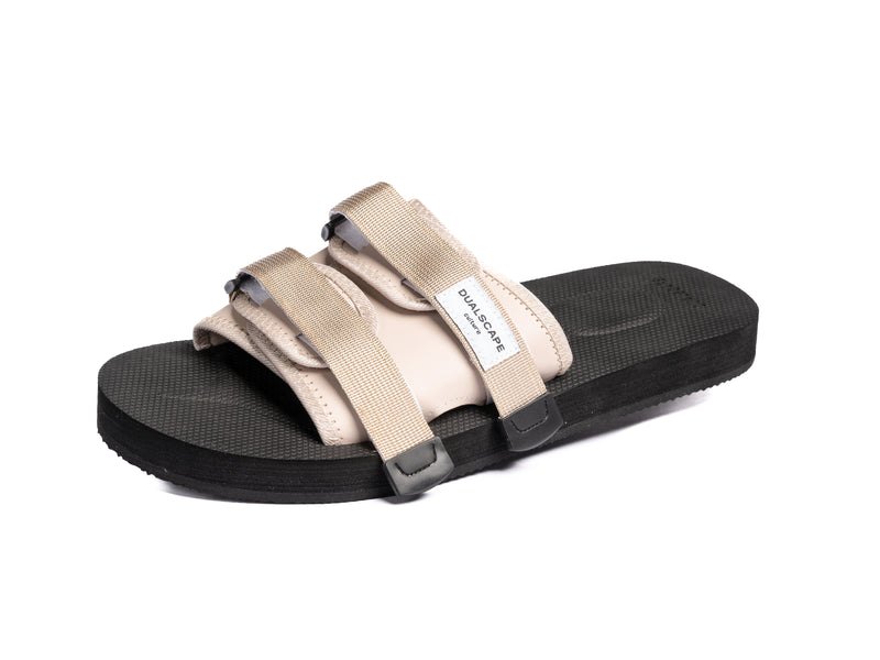 DUALSCAPE SLIPPERS - TINTA UNITA NERO/BEIGE