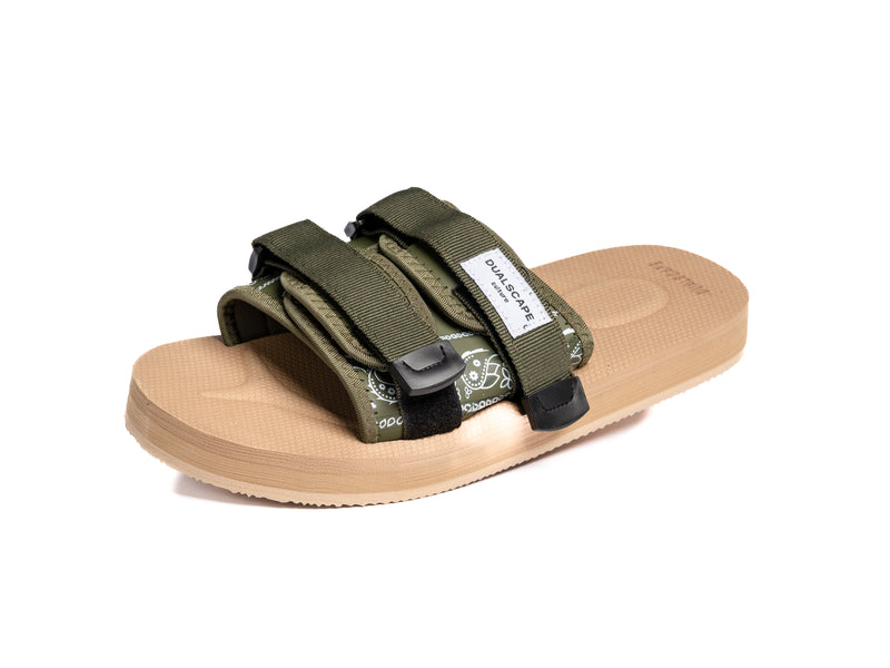 DUALSCAPE SLIPPERS - BANDANA BEIGE/VERDE