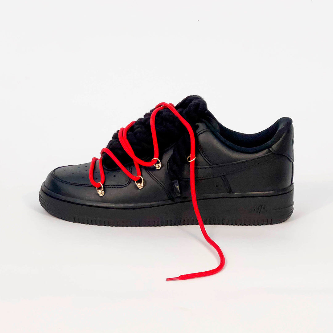 Air Force 1 Corda Laces Black Red Overlaces