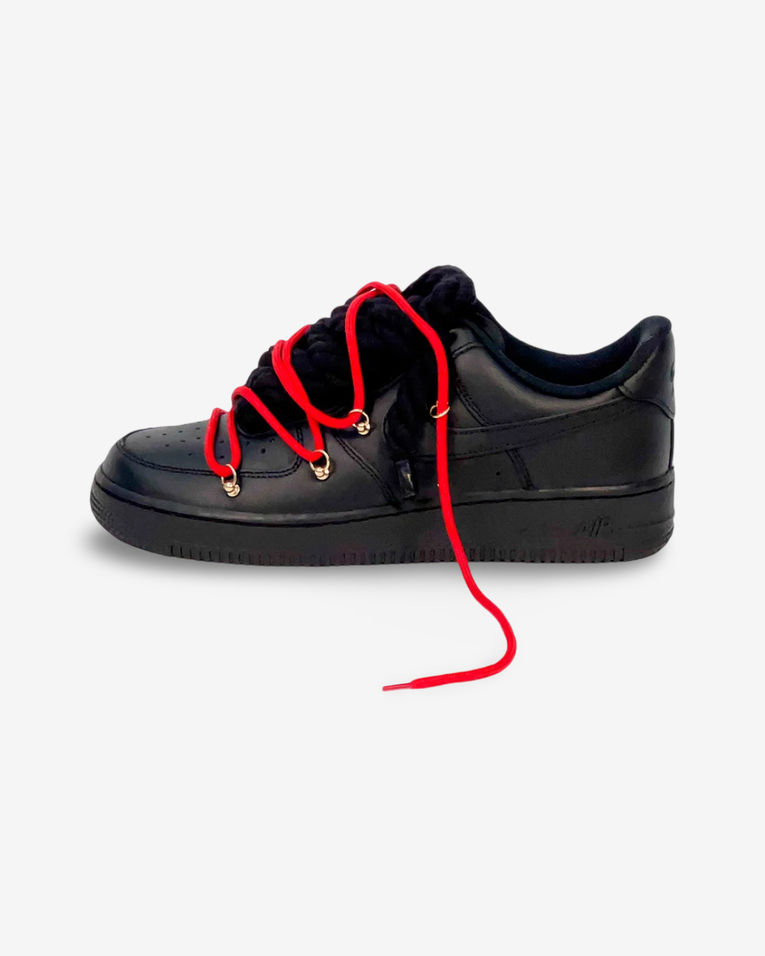 Air Force 1 Corda Laces Black Red Overlaces