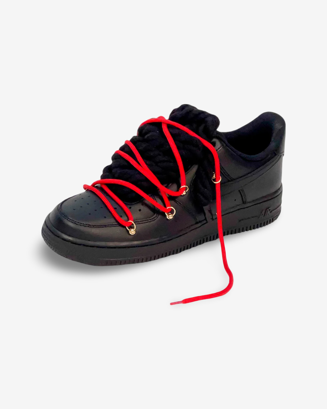 Air Force 1 Corda Laces Black Red Overlaces