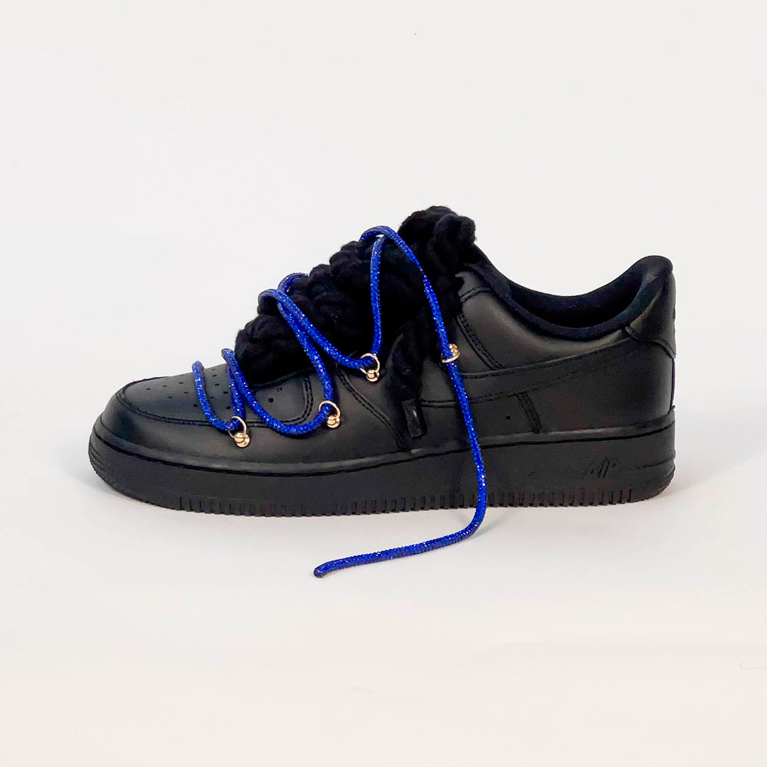 Air Force 1 Corda Laces Black Night Blue Overlaces