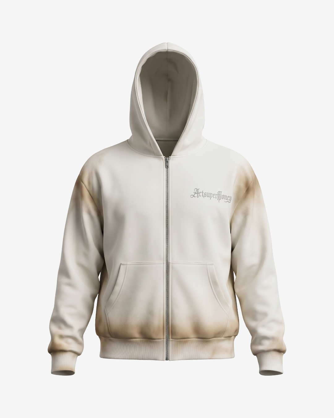 ART SUPERMONEY ZIP HOODIE T-BAR OFF WHITE