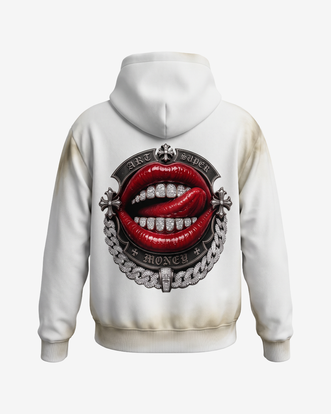 ART SUPERMONEY ZIP HOODIE T-BAR OFF WHITE