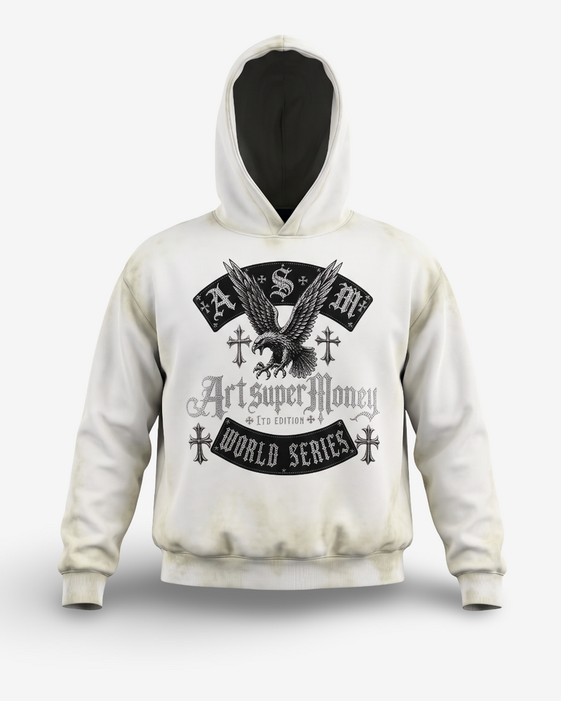 ART SUPERMONEY HOODIE CHROMEBIRD  OFF WHITE