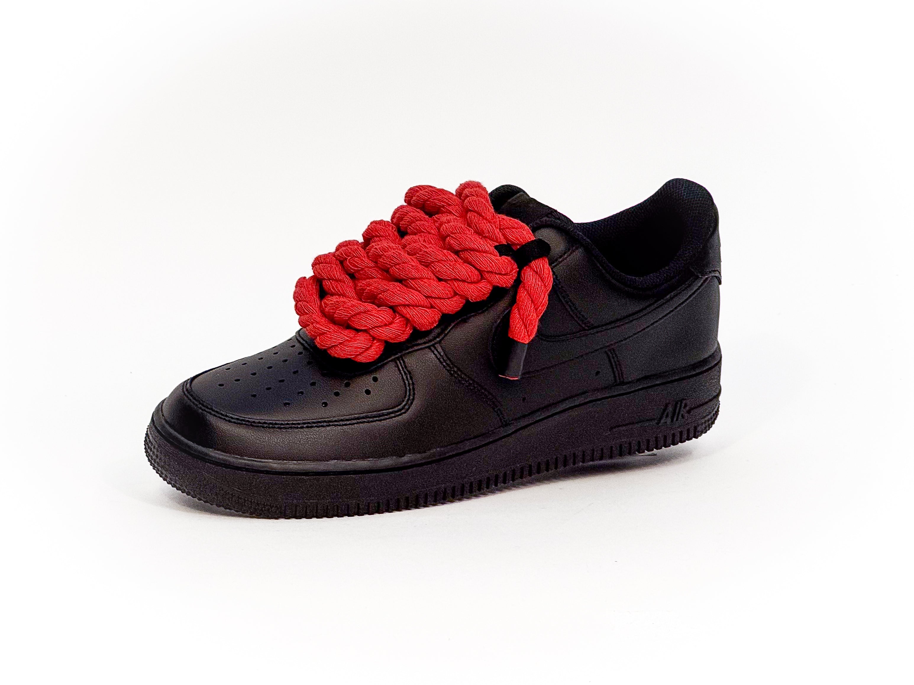 Air Force Black 07 Corda Laces Rossa