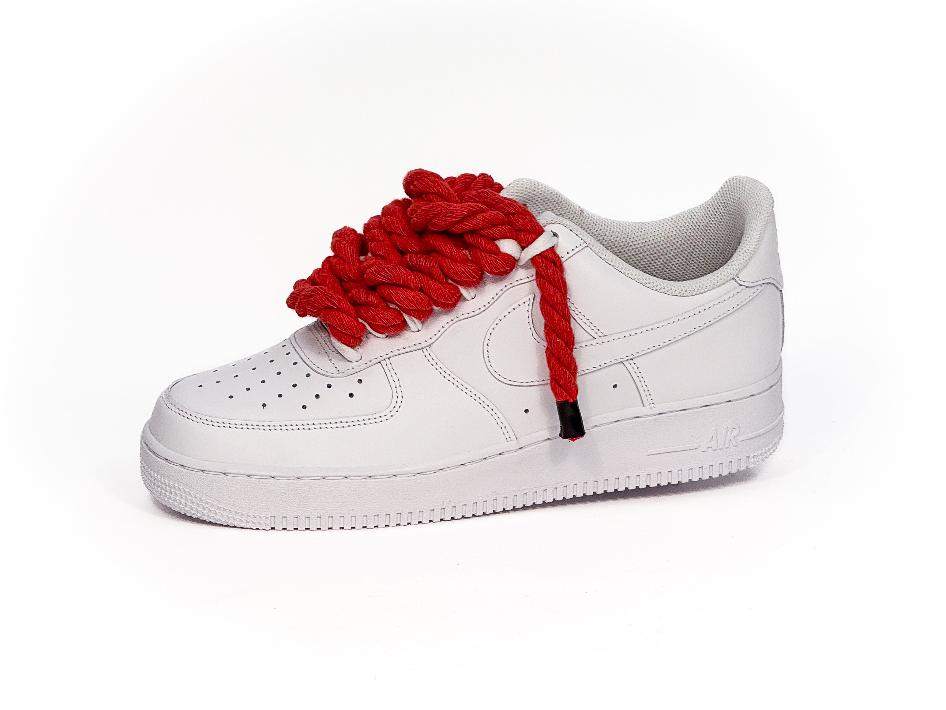 Air Force White Corda Laces RED