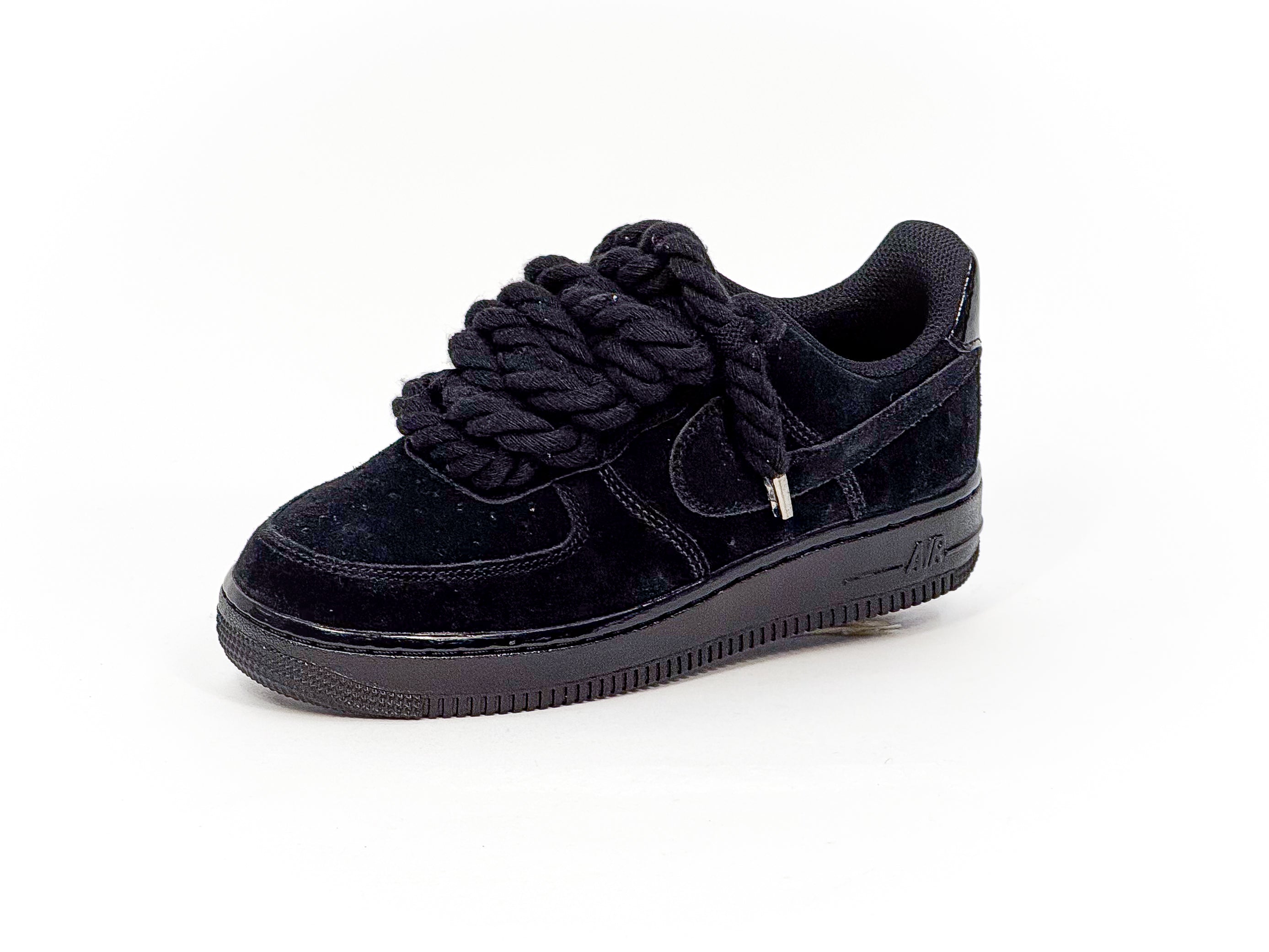 Air Force Black 07 Alcantara Black Corda Laces