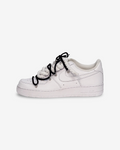 Air Force 1 White W/Black Glitter Overlaces