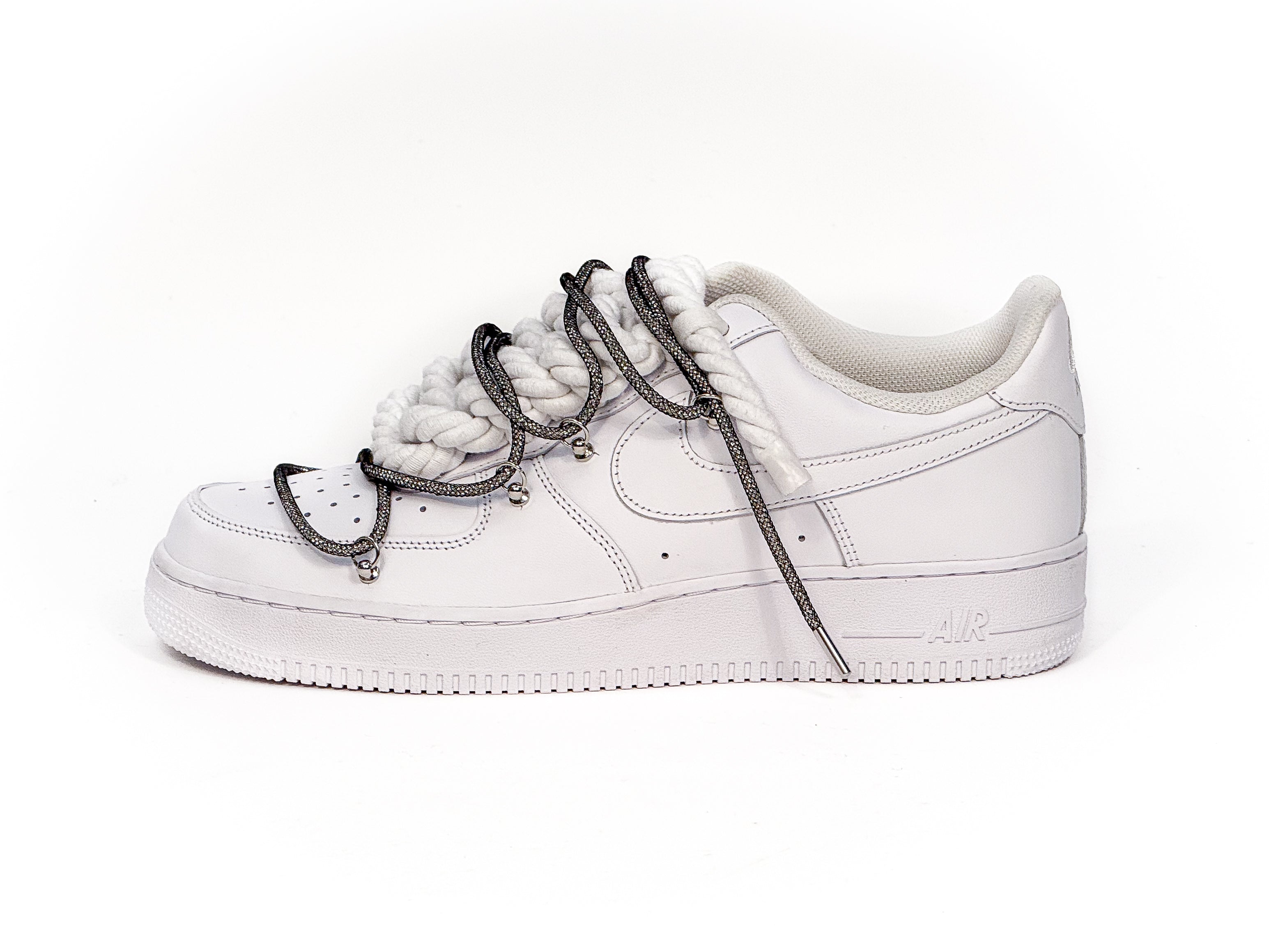 Air Force White W/Smoke Glitter Overlaces