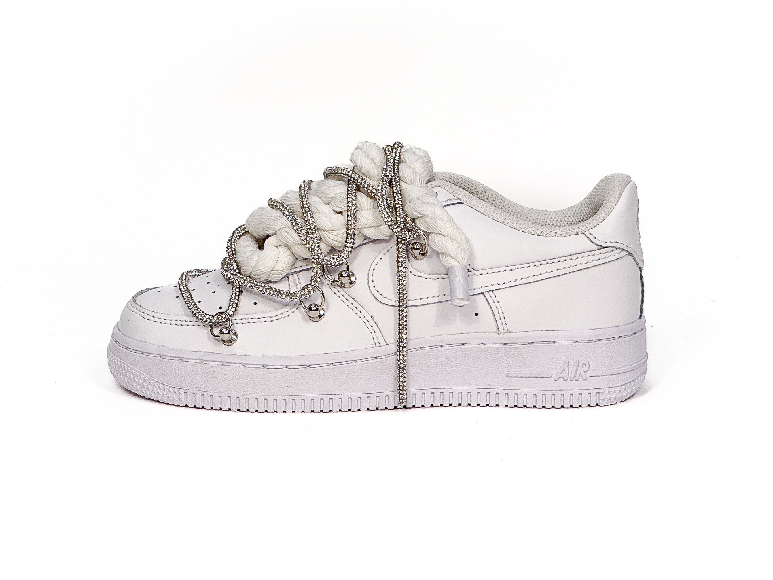 Air Force 1 White Silver Overlaces