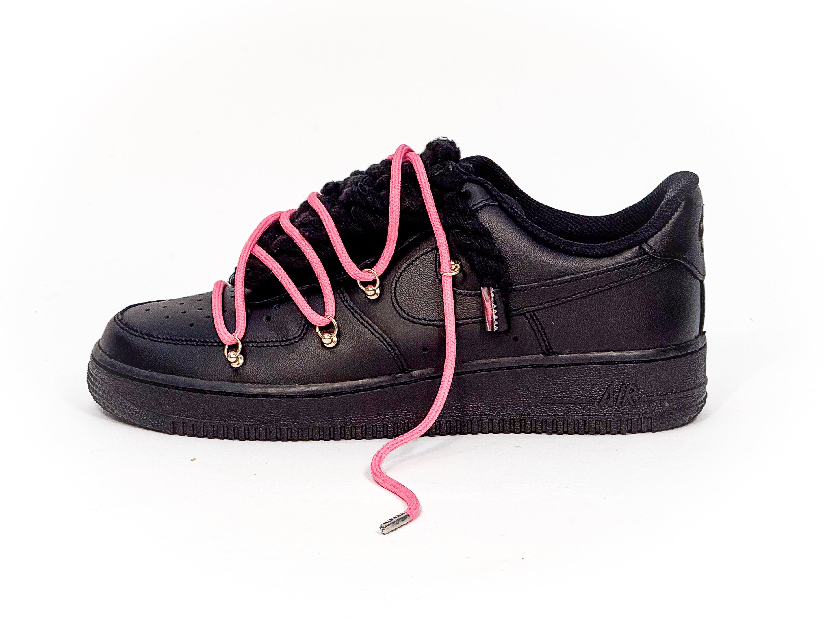 Air Force Black W/Pink Overlaces