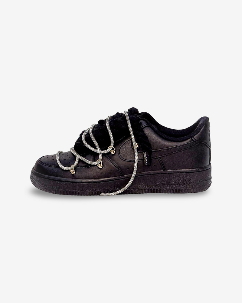 Air Force Black W/SILVER Overlaces