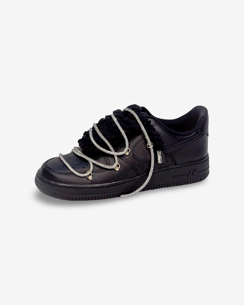 Air Force Black W/SILVER Overlaces