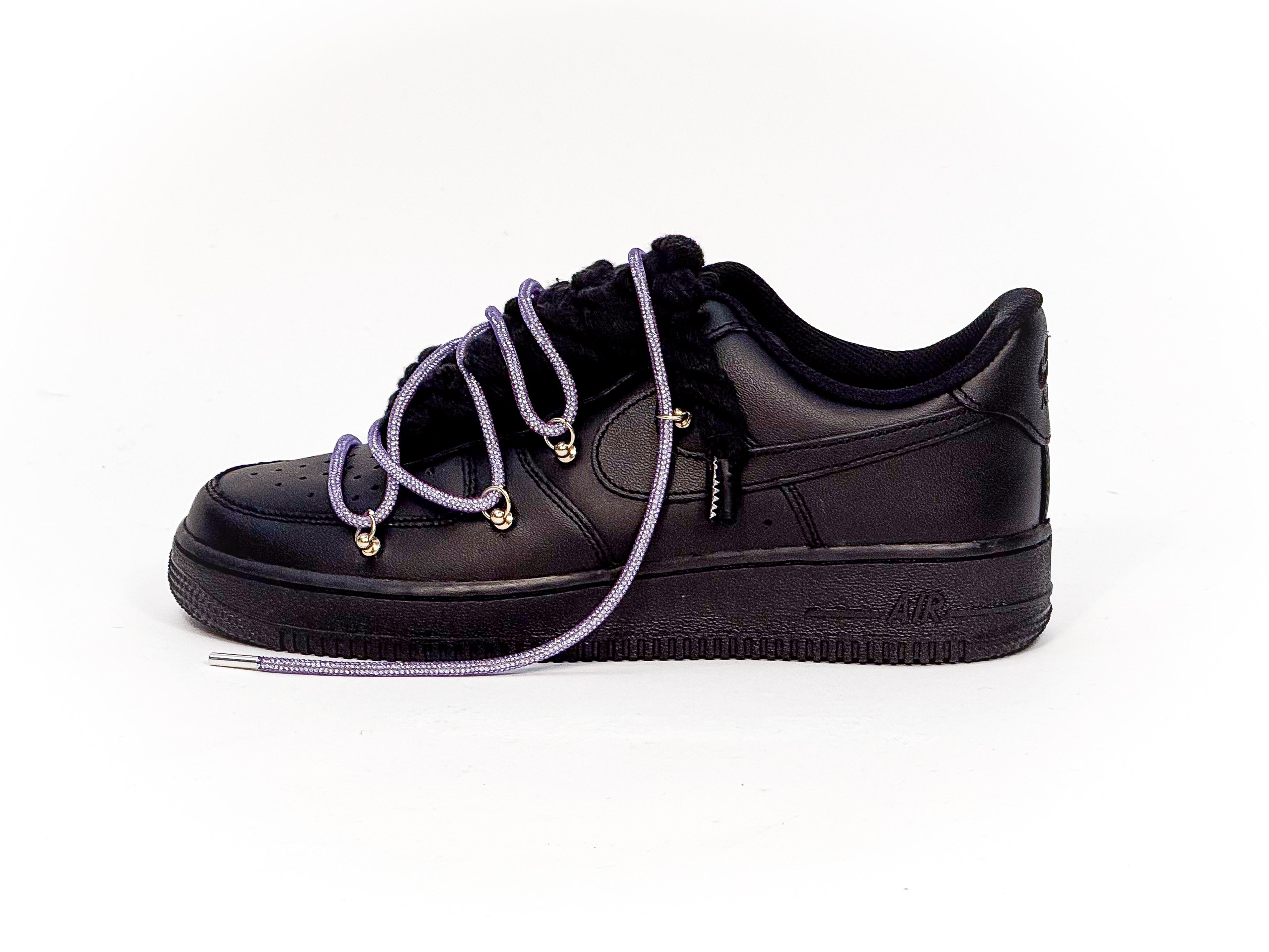 Air Force Black W/Purple Overlaces