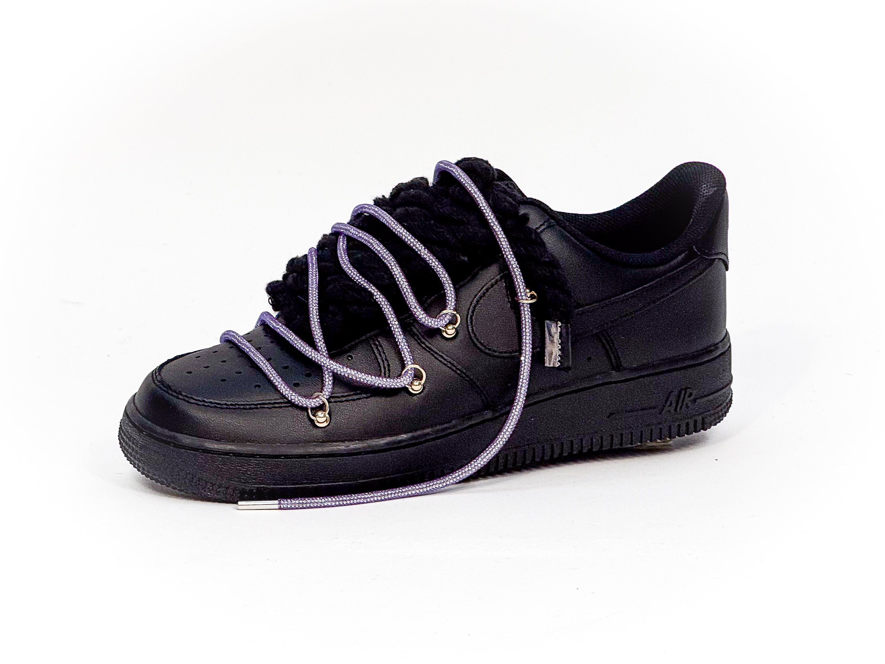 Air Force Black W/Purple Overlaces