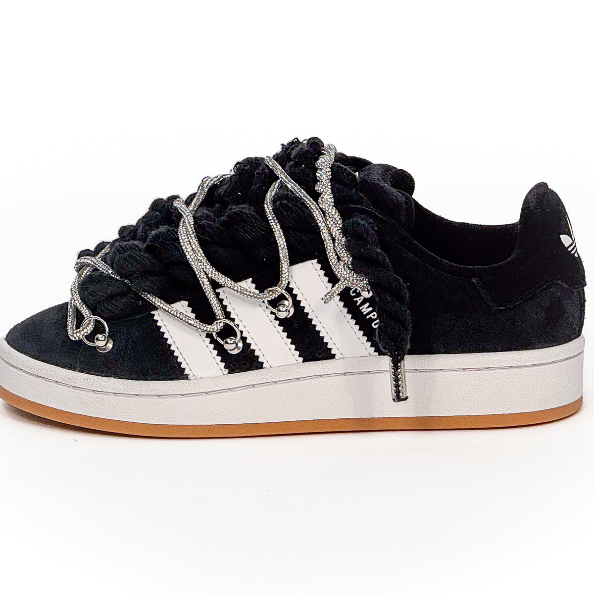 Campus Black Corda W/Silver Overlaces