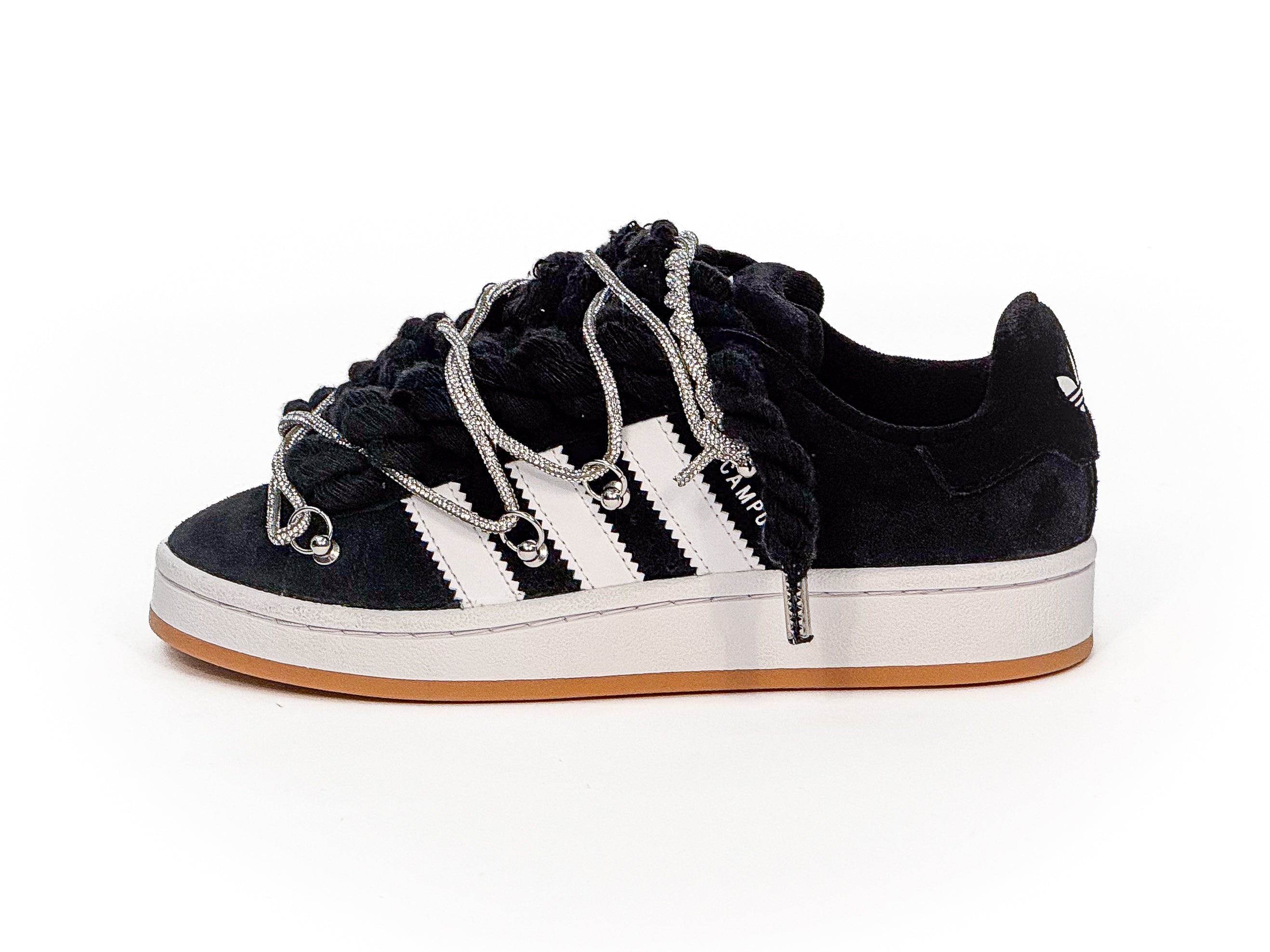 Adidas Campus 00s Black Corda W/Silver Overlaces