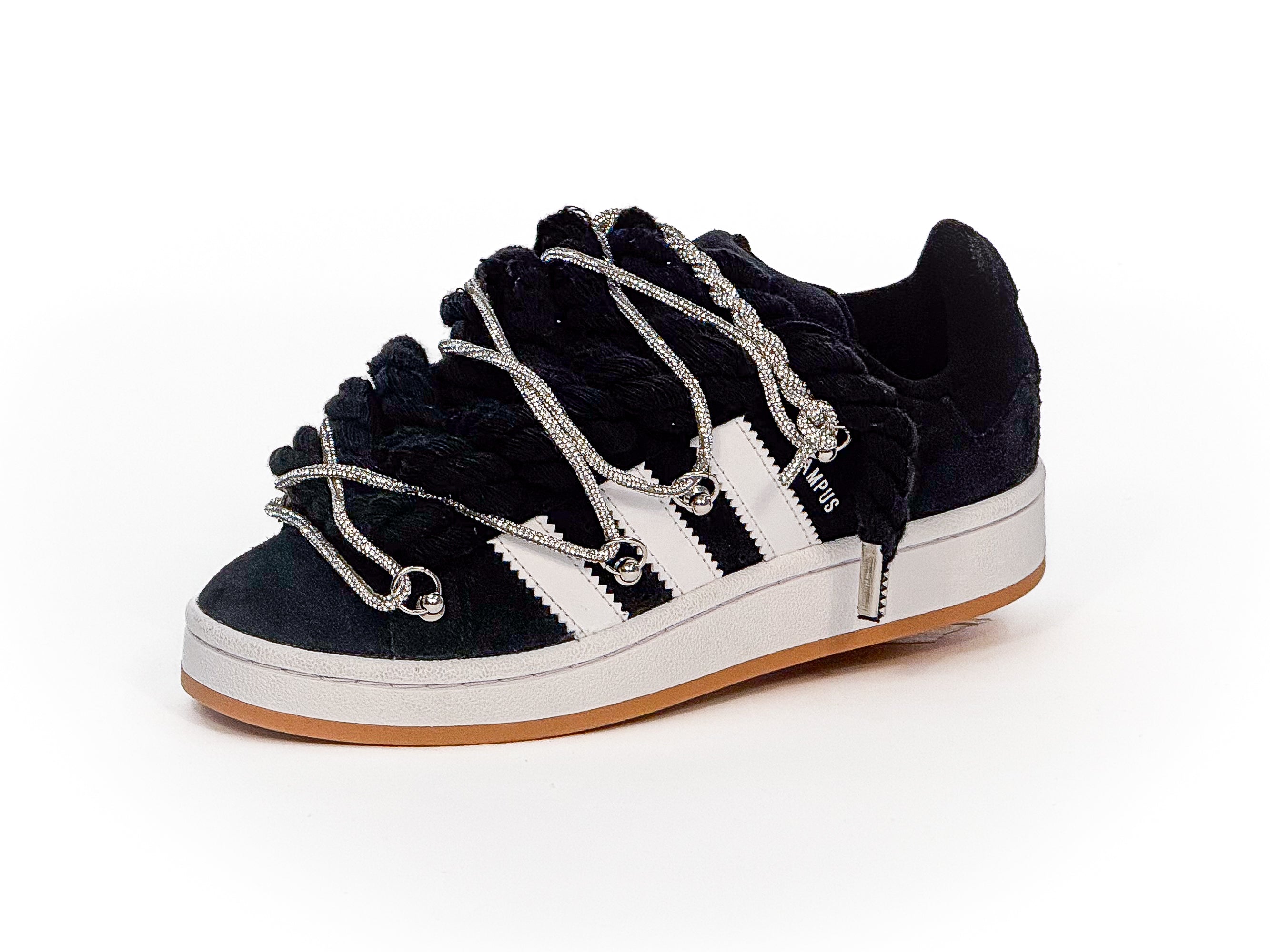 Adidas Campus 00s Black Corda W/Silver Overlaces