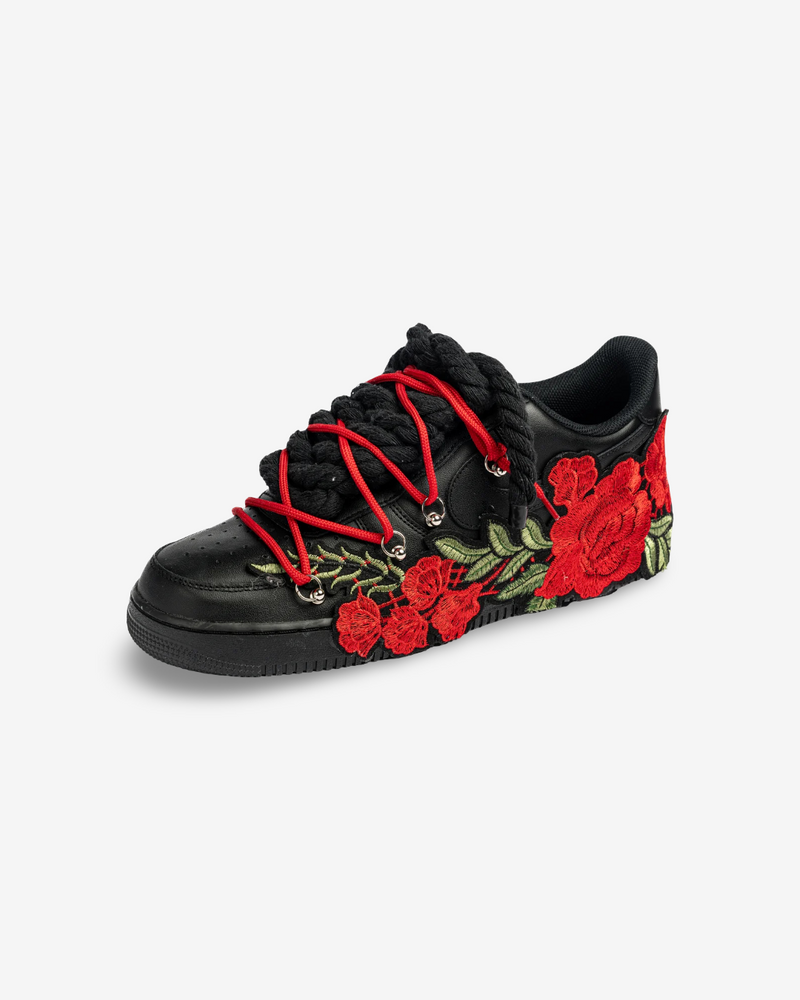 Air Force 1 BLACK RED ROSES