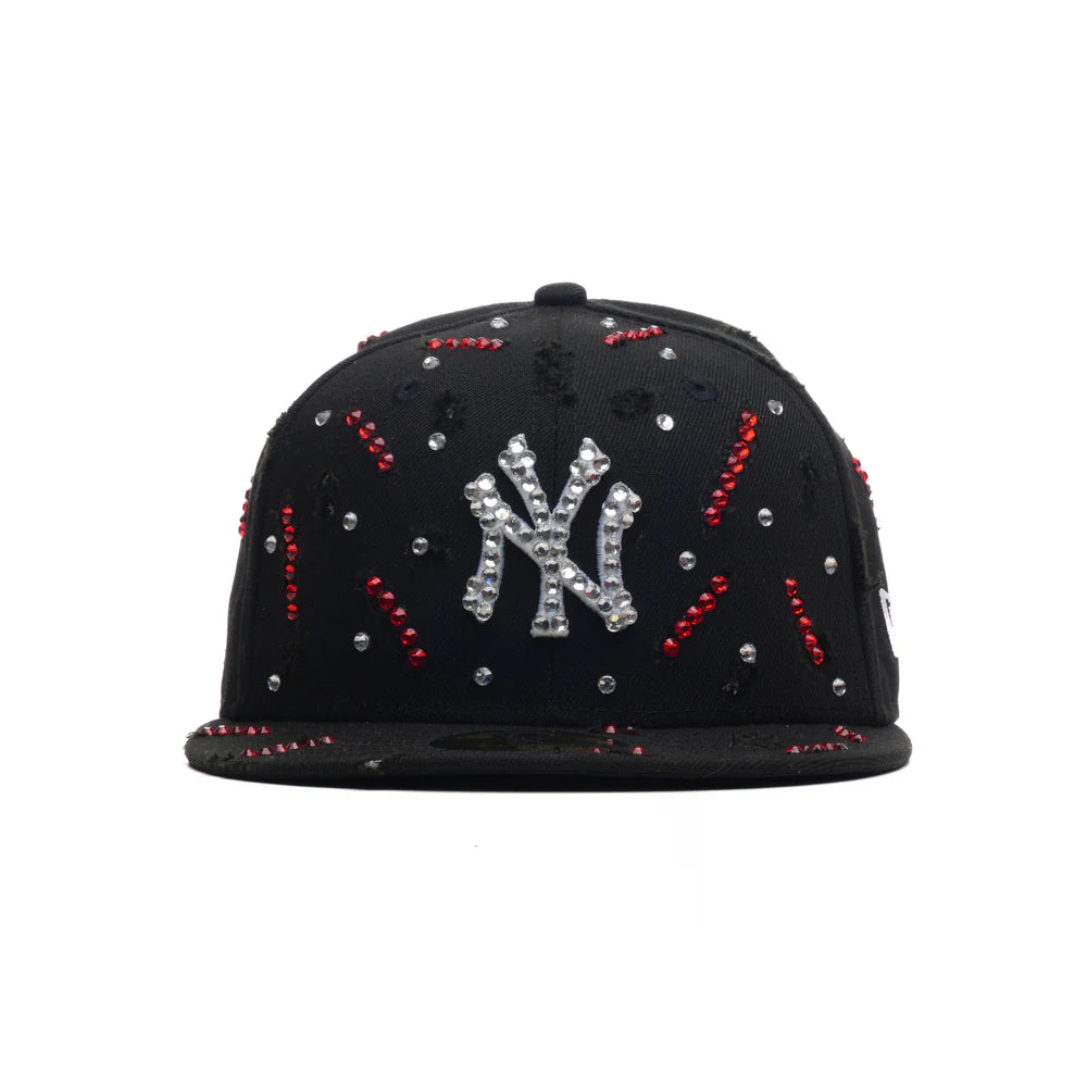 New Era Black - NY RED AND WHITE DIAMOND RAIN