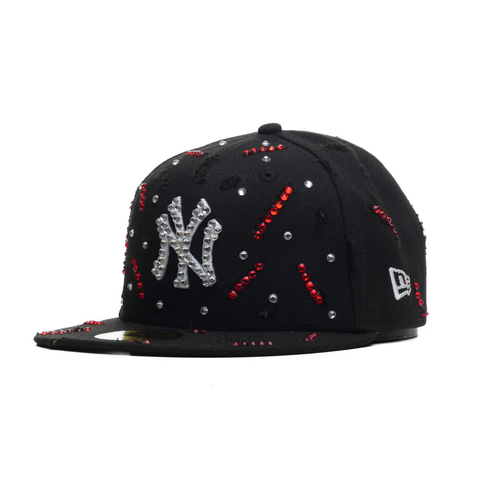 New Era Black - NY RED AND WHITE DIAMOND RAIN